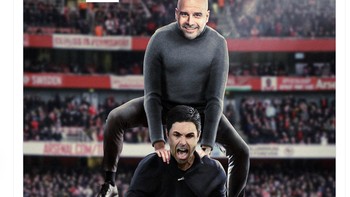 Guardiola berhasil membawa City mengandaskan Arsenal di bawah asuhan Arteta, dengan skor 3-1. Foto: Twitter