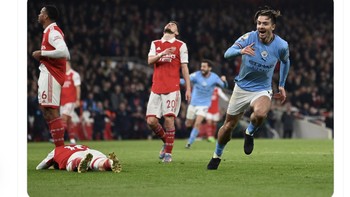 Kemenangan semalam adalah kesekian kalinya bagi City atas Arsenal di Liga Inggris. Foto: Twitter
