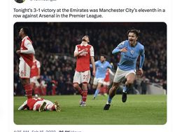 Meme Kocak Arsenal Dilengserkan City, Arteta Panas Dingin