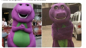 Potter saat di Brighton vs Chelsea. Foto: Twitter