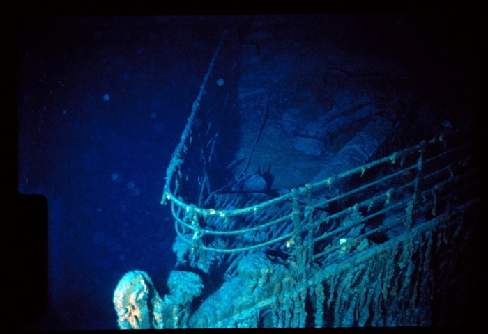 Titanic bow is seen during a dive at the resting place of the Titanics wreck, July, 1986. WHOI Archives/Woods Hole Oceanographic Institution/Handout via REUTERS THIS IMAGE HAS BEEN SUPPLIED BY A THIRD PARTY. NO RESALES. NO ARCHIVES. MANDATORY CREDIT