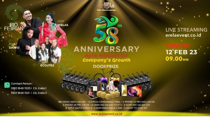 HUT Ke-58, PT Erela Usung Tema Agile Mindset for Company Growth