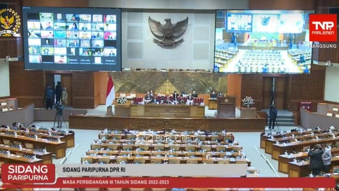 Rapat paripurna DPR RI, Kamis (16/2/2023).