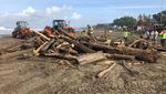 Pantai di Bali Banyak Sampah Kayu, Bule Ini Cuek Berjemur