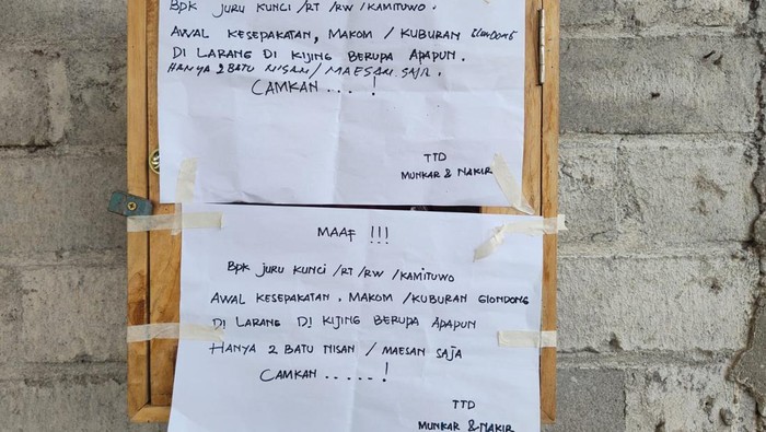 Surat perusak nisan makam di Blitar