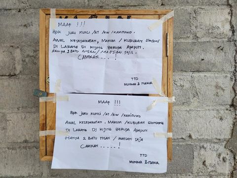 Surat perusak nisan makam di Blitar