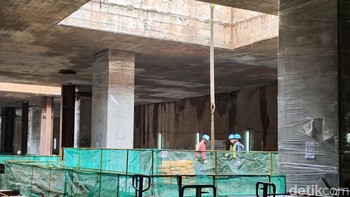 Proses pembangunan area gate. Foto: Adi Fida Rahman/detikINET