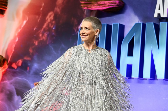 Evangeline Lilly di Premier Ant-Man and the Wasp: Quantumania LONDON, ENGLAND - FEBRUARY 16: Evangeline Lilly attends the UK Gala Screening of Marvels Ant-Man and the Wasp: Quantumania, at BFI IMAX Waterloo on February 16, 2023 in London, England. (Gareth Cattermole/Getty Images for Disney)