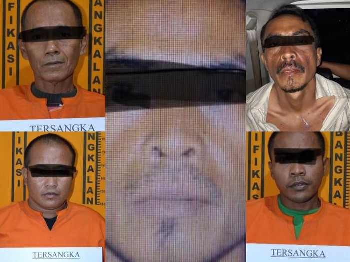 Lima terdakwa preman kampung Jeppar, Hasan, Hayat, Hajir dan Sohib yang divonis mati PN Bangkalan