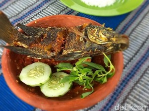 Lezatnya Nila Sambal Orek Hasil Mancing Sendiri di Kafe Lamongan