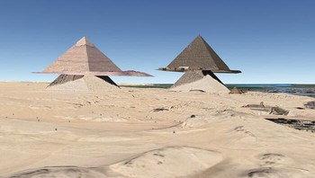 Google Earth menampilkan Piramida yang beda dari biasanya. Foto: Reddit via Boredpanda  