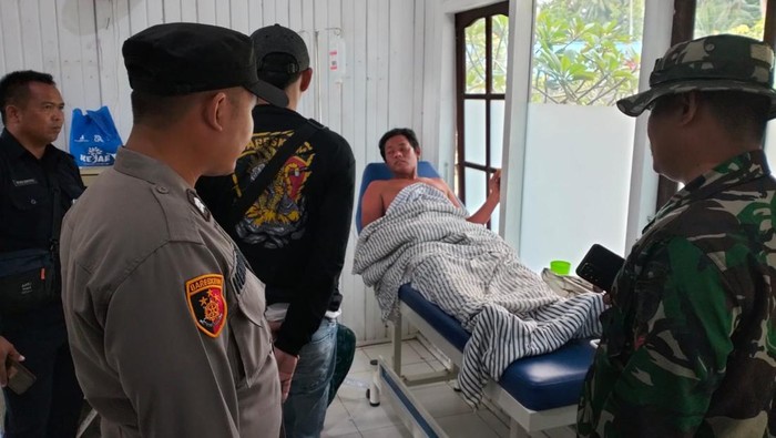 Salah satu nelayan yang ditemukan terdampak di perairan Berau, Kaltim.