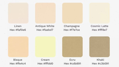 Variasi warna beige dan cream