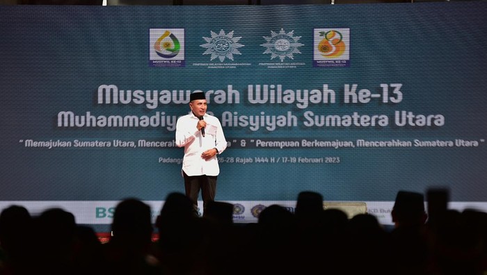 Gubsu Edy Rahmayadi saat menghadiri acara Musywil Muhammadiyah Sumut