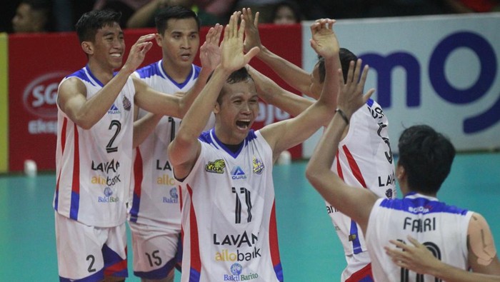 Jakarta LavAni Allo Bank kandaskan Jakarta Bhayangkara Presisi dan mengunci titel juara putaran kedua Proliga 2023 di GOR UNY, Sabtu (18/2/2023) malam.