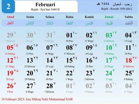 Kalender Hijriah Direktorat Urusan Agama Islam dan Pembinaan Syariah Kemenag RI. (Kemenag RI)