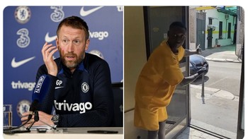 Fans menyuruh Graham Potter pergi dari Stamford Bridge. Foto: Twitter