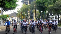 Beginilah potret keceriaan gowes santai yang digelar dalam rangka memeriahkan hari jadi bank BTN ke 73 tahun.