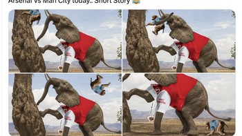 Meme Arsenal mendepak City dari puncak Liga Inggris. Foto: Twitter