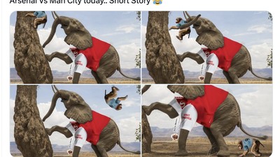 Meme Kocak Arsenal Depak Man City dari Puncak Liga Inggris