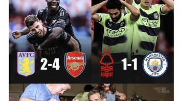 Sungguh hari yang sempurna bagi fans Arsenal. Foto: Twitter