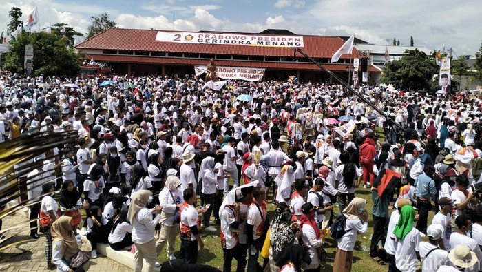 Peringatan HUT Partai Gerindra ke-25 di Banten, Minggu (19/2/2023). (Foto: Bahtiar/detikcom)