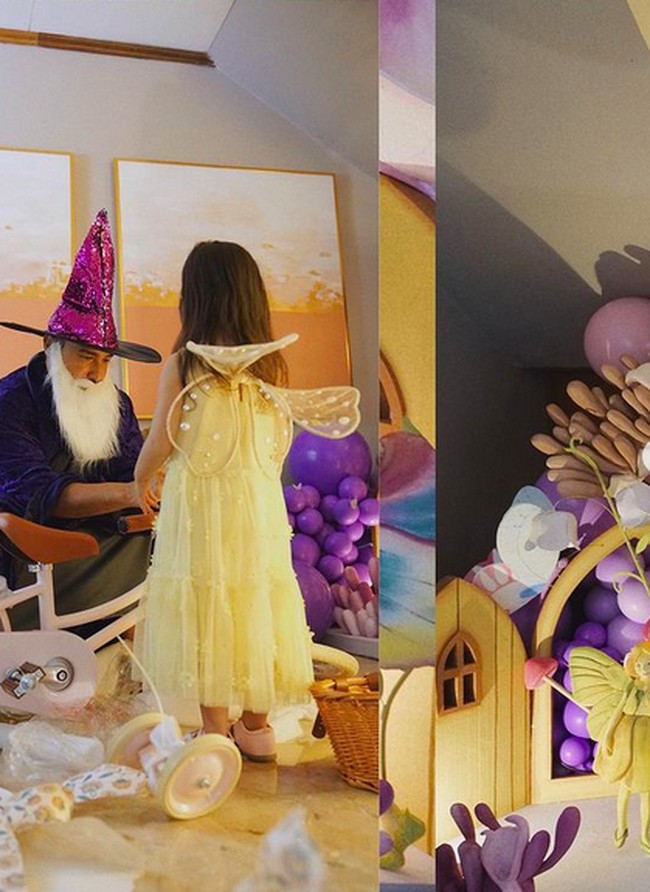 Jgn kaget itu @hamishdw totalitas jadi wizard taun ini, tulis Raisa di keterangan foto tersebut. Demi tampil maksimal, Hamish sampai memakai jenggot putih yang panjang sehingga terlihat seperti penyihir sepuh. Tidak ketinggalan, lengkap dengan jubah dan topi tingginya. (Foto: Instagram/@raisa6690)