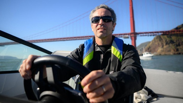 French sailor Tanguy de Lamotte, CEO of Candela US, drives the company's 