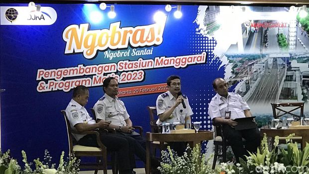 DJKA Kemenhub siap mengangkut 10.440 motor saat masa mudik Lebaran 2023. Hal ini terungkap dalam diskusi 'Ngobrol Santai: Pengembangan Stasiun Manggarai dan Program Motis 2023' (Firda CA/detikcom)