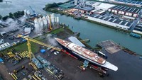 Kapal pesiar itu mulai berlayar dalam uji coba pertamanya di laut terbuka pada pekan lalu.