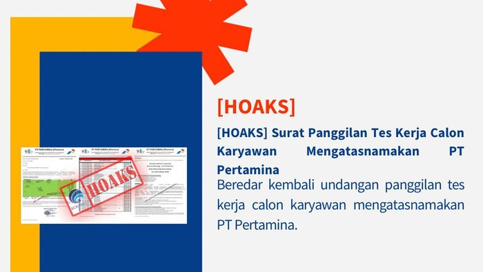Hoax surat rekrutmen. Foto diunggah Senin (20/2/2023).