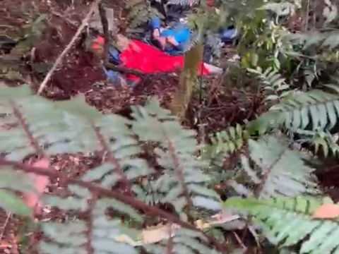 Kondisi rombongan helikopter Kapolda Jambi Irjen Rusdi yang jatuh di hutan Kerinci. (Foto: Istimewa)