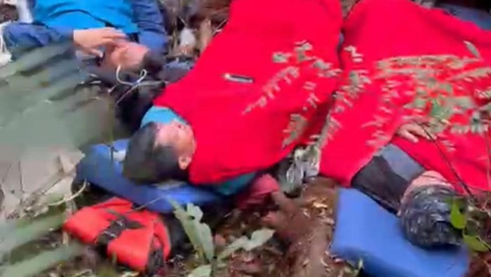 Kondisi rombongan helikopter Kapolda Jambi Irjen Rusdi yang jatuh di hutan Kerinci. (Foto: Istimewa)