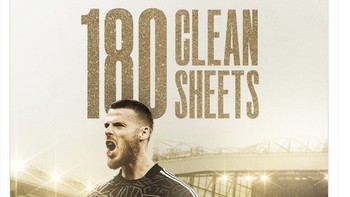 David De Gea semalam berhasil mengamankan gawang MU dari kebobolan hingga ia menyamai rekor clean sheet sang legenda, Peter Schmeichel. Foto: Twitter