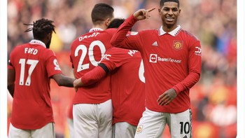 24 gol dan 8 assist musim ini dari Marcus Rashford, performa yang sukar dipercaya, tulis Fabrizio Romano. Foto: Twitter