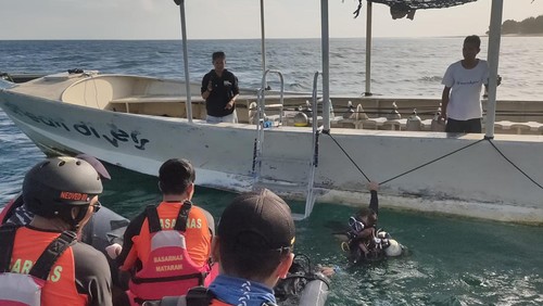 Pencarian bule Amerika Serikat (AS) tenggelam saat diving (menyelam) di Gili Trawangan, Kecamatan Pemenang, Kabupaten Lombok Utara, Nusa Tenggara Barat (NTB).
