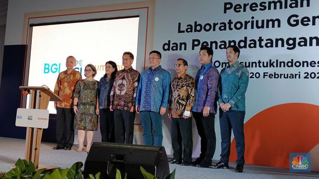 Peresmian Laboratorium Genomik dan Penandatangan MoU Kementerian Kesehatan dan Bumame di Jakarta, Senin (20/2/2023)