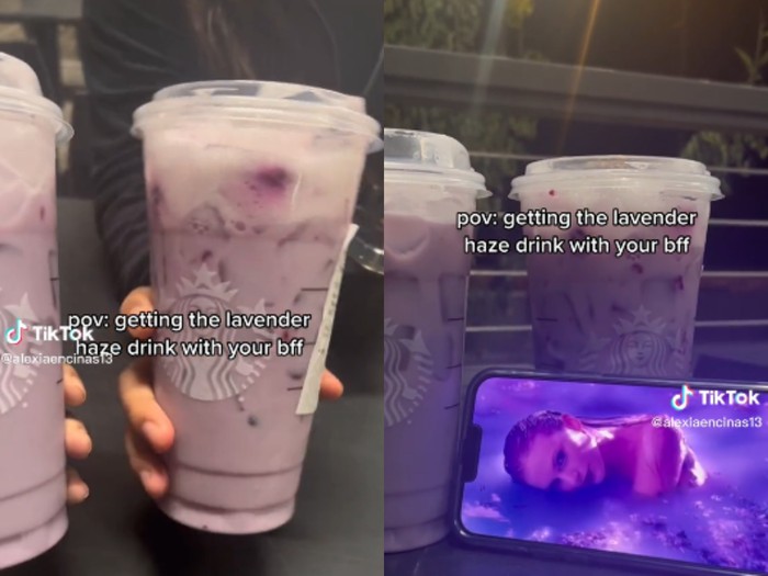 Minuman Starbucks, menu rahasia terinspirasi lagu Lavender Haze dari Taylor Swift.