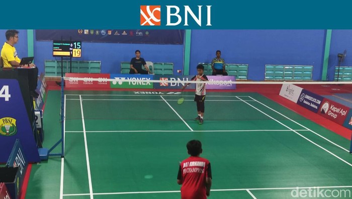 Aksi Muhammad Habbil Benzema di BNI Sirnas B Batam 2023 pada hari Selasa (21/2).