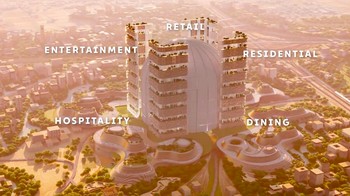 Di bagian tengah akan ada Mukaab yang diartikan sebagai kubus, yakni bangunan raksasa dengan panjang, lebar dan dalam 400 meter. Foto: Newmurabba.com