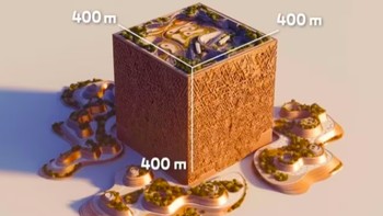 Gedung kubus Mukaab berukuran besar, diklaim dapat menampung 20 gedung sebesar Empire State di New York, Amerika Serikat. Foto: Newmurabba.com
