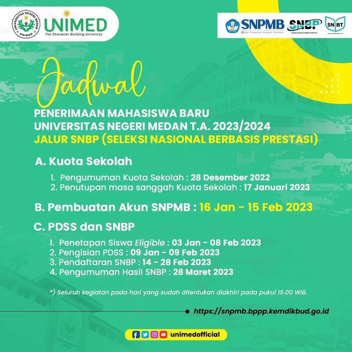 Poster Penerimaan Mahasiswa Baru UNIMED Jalur SNBP