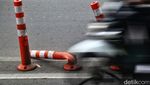 Duh! Stick Cone Pembatas Jalur Sepeda Ini Rusak