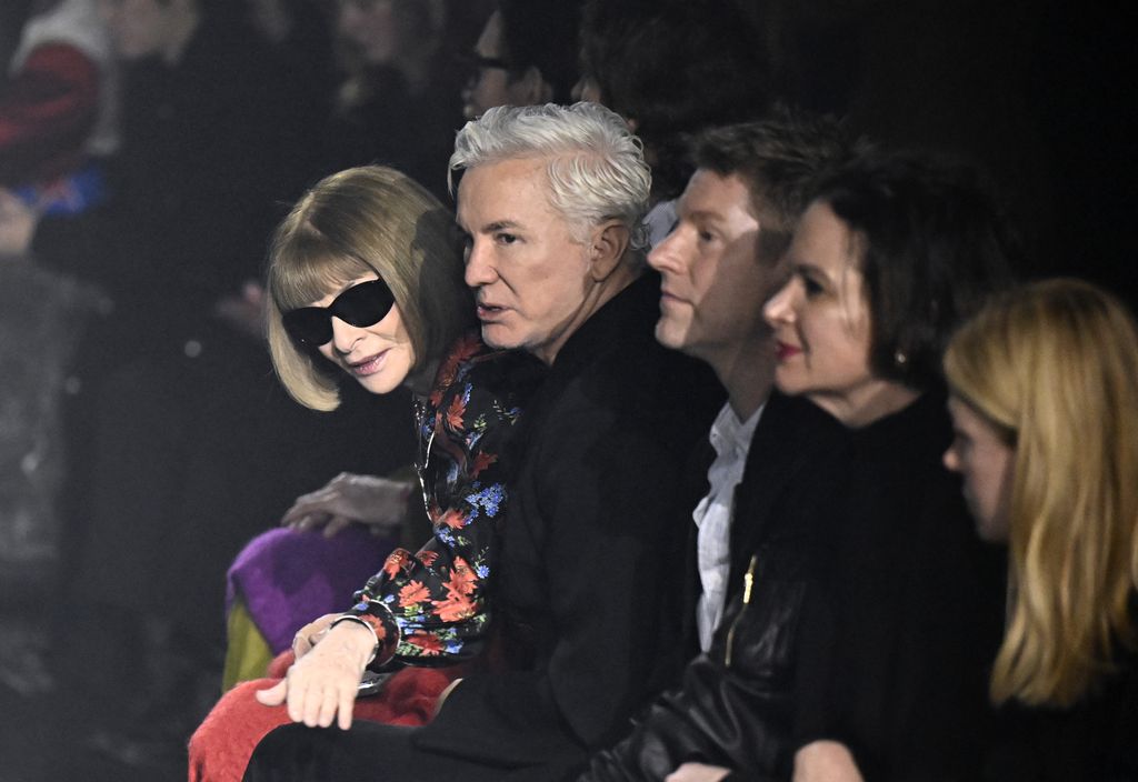 LONDON, ENGLAND - FEBRUARY 20: Anna Wintour, Baz Luhrmann and Christopher Bailey attend the Burberry show during London Fashion Week February 2023 on February 20, 2023 in London, England. (Photo by Gareth Cattermole/BFC/Getty Images)