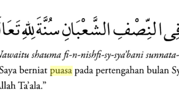 Niat Puasa Nisfu Syaban Beserta Tata Cara dan Doa Berbuka