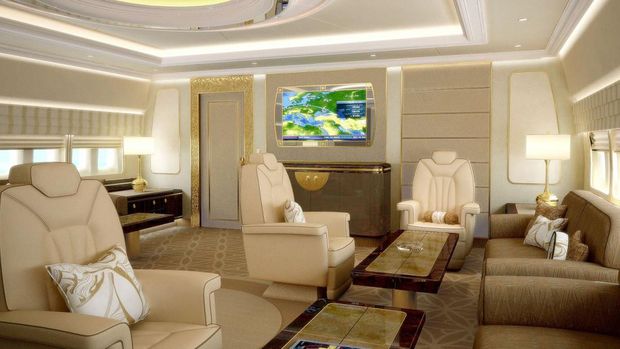 Interior jet pribadi Boeing 747