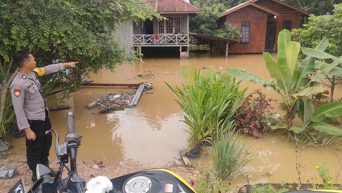 Lokasi bayi tenggelam saat banjir melanda Berau, Kaltim.