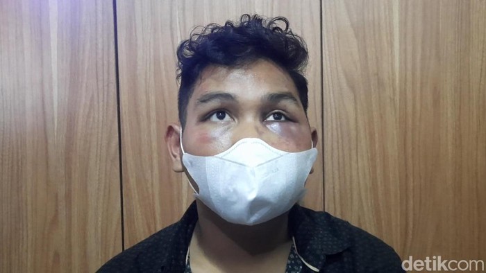 Pelaku Kevin saat diamankan di Jatanras Polda Sumsel.