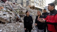Menteri Luar Negeri Jerman Annalena Baerbock dan Menteri Dalam Negeri Nancy Faeser mendapat penjelasn tentang gempa bumi yang mengguncang negara tersebut.