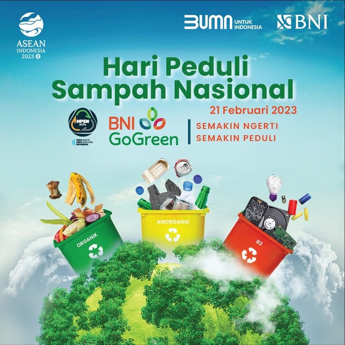 BNI Beri Bantuan Peralatan Pos Pandai di Hari Peduli Sampah Nasional